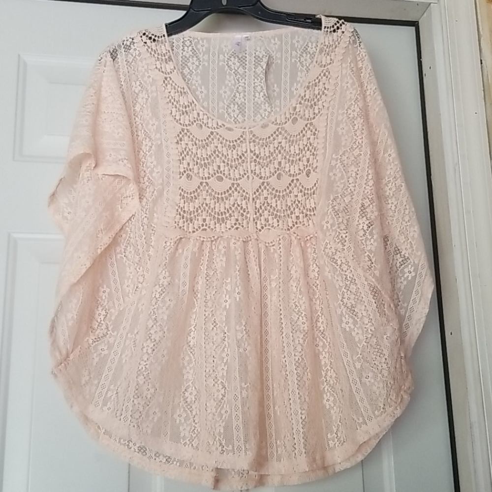NWT Lace Poncho Blouse